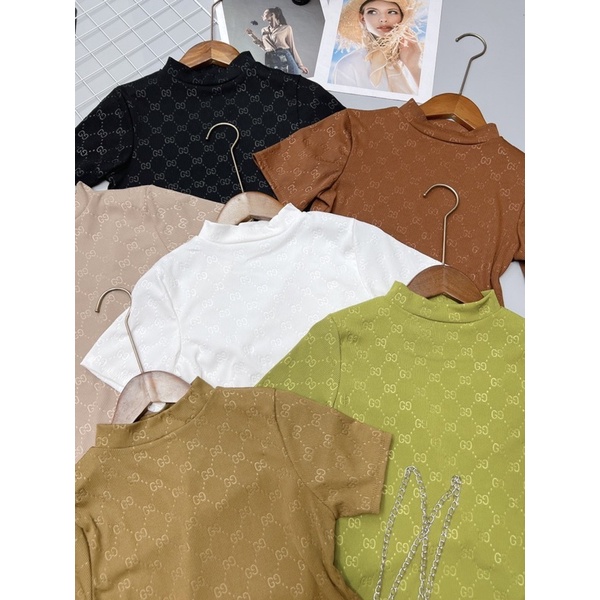 ÁO THUN TĂM GG CỘC CỔ 3 PHÂN CHẤT MÁT MS10269