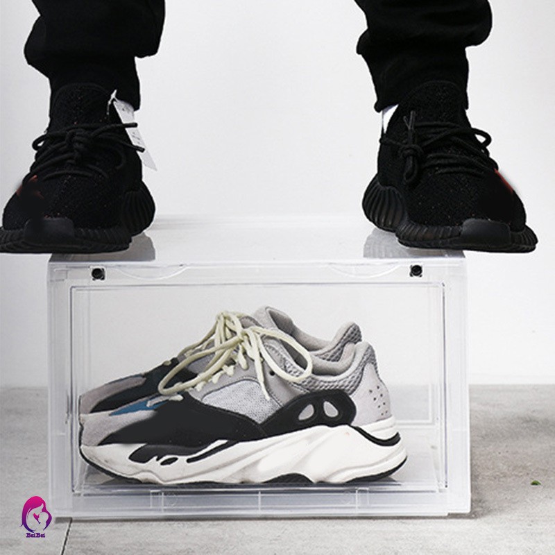 ♦♦ Sneaker Shoe Box Acrylic Sneaker Display Box Shoes Storage Case Organizers Stackable Foldable