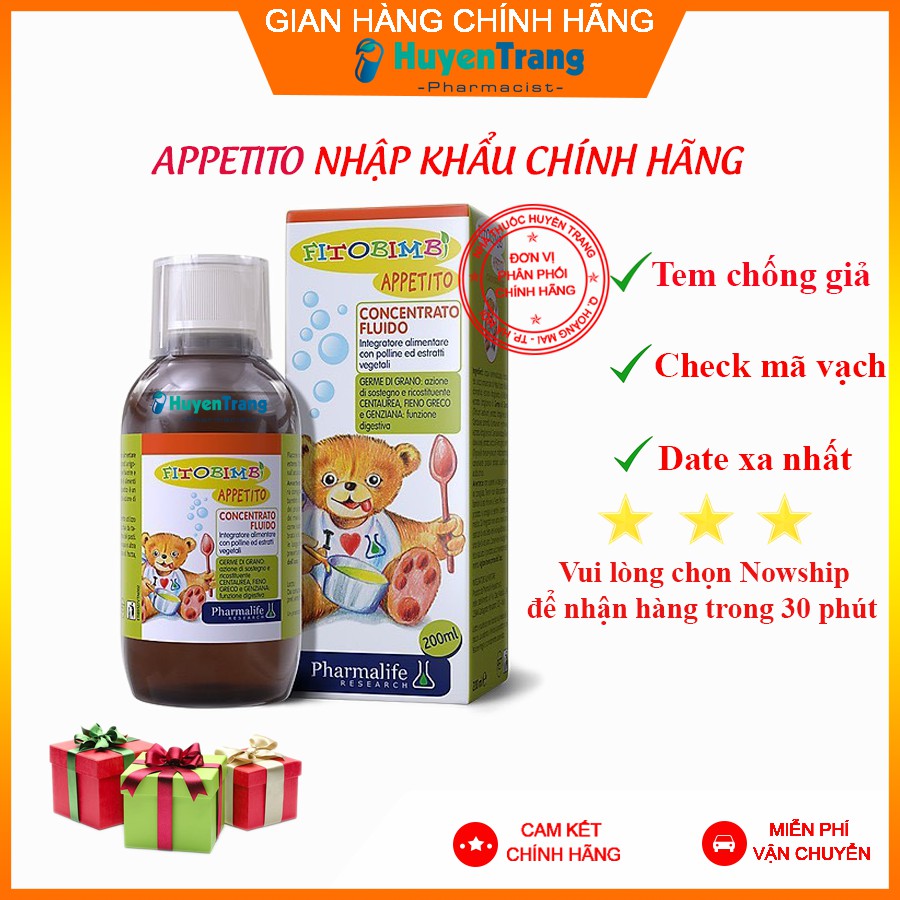 ✔️️️(Tặng quà xinh) Appetito - Thảo dược Châu Âu giúp Bé ăn ngon, hấp thu tốt (Chai 200ml)