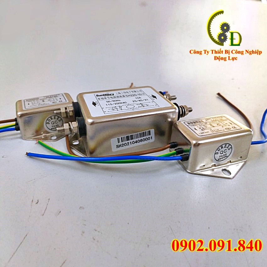 Bộ lọc nhiễu nguồn điện 1 pha 110/250V/AC 3A 6A 10A dùng cho dàn âm thanh, biến tần, driver servo, PLC, camera