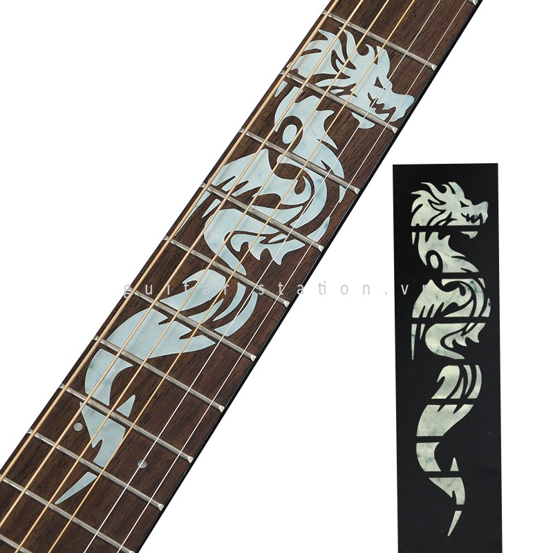 Miếng Dán Cần Đàn Guitar Giả Khảm – Sticker Inlay Guitar - Hoa Lá Full cần