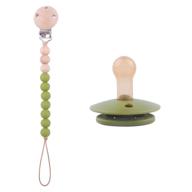 Núm Ti Giả Bằng Silicone Không BPA Có Chuỗi Kẹp Tiện Lợi Dành Cho Trẻ Sơ Sinh