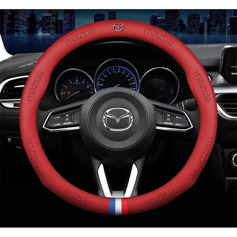 Bao Da PU Bọc Vô Lăng Xe Hơi Mazda 2 3 5 6 Axela Atenza MX5 CX3 CX4 CX5 CX7 CX9 RX8 RX7 MX3 Demio