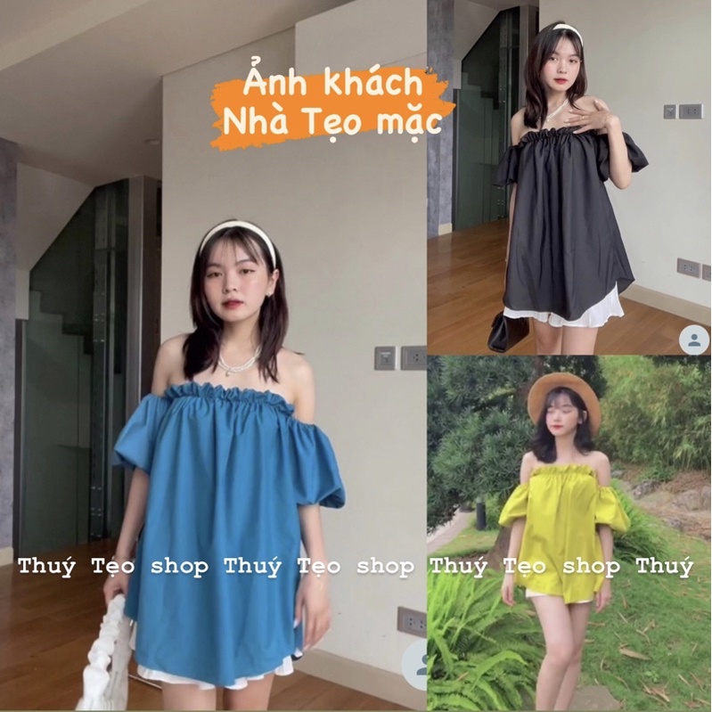 [Hàng sẵn] ÁO TRỄ VAI NỮ TAY BỒNG CỘC TAY DÁNG RỘNG CHẤT MỀM MỊN | BigBuy360 - bigbuy360.vn