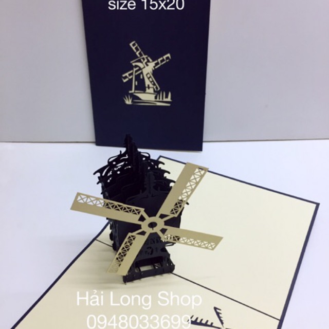 Cối Say Gió 3 - The Windmill - Thiệp 3D ( 3 màu )