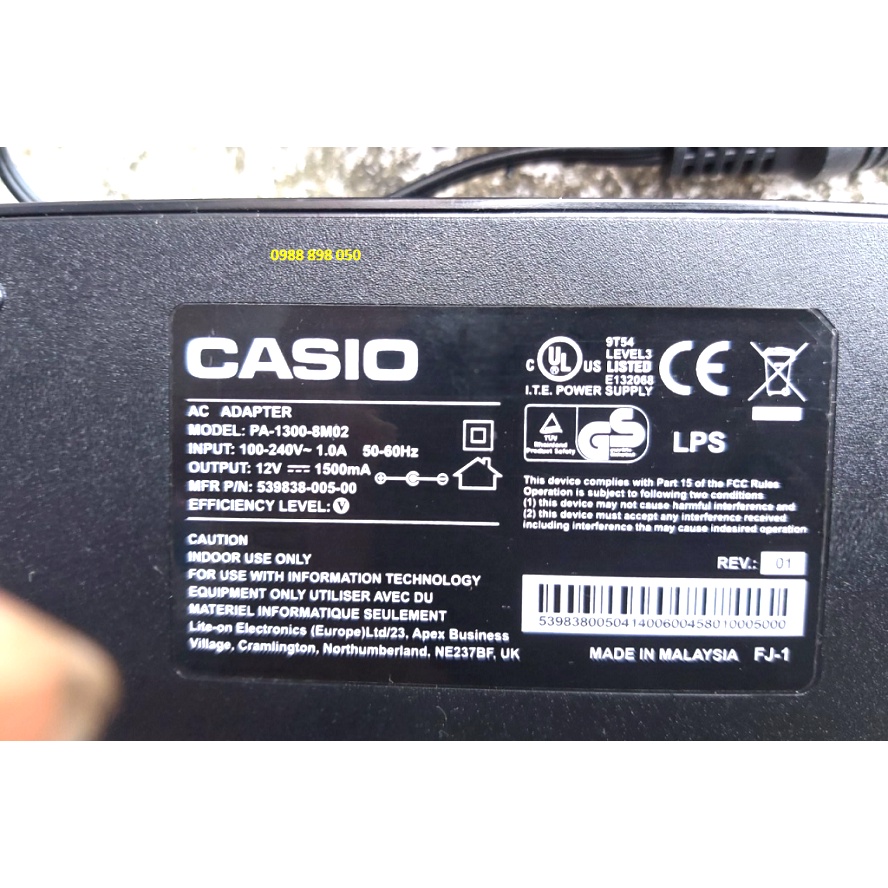 cục nguồn 12v đàn casio PX-120, PX-200, PX-300