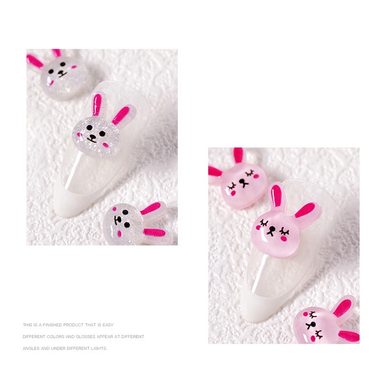 Charm thỏ có tai dễ thương dùng trang trí móng