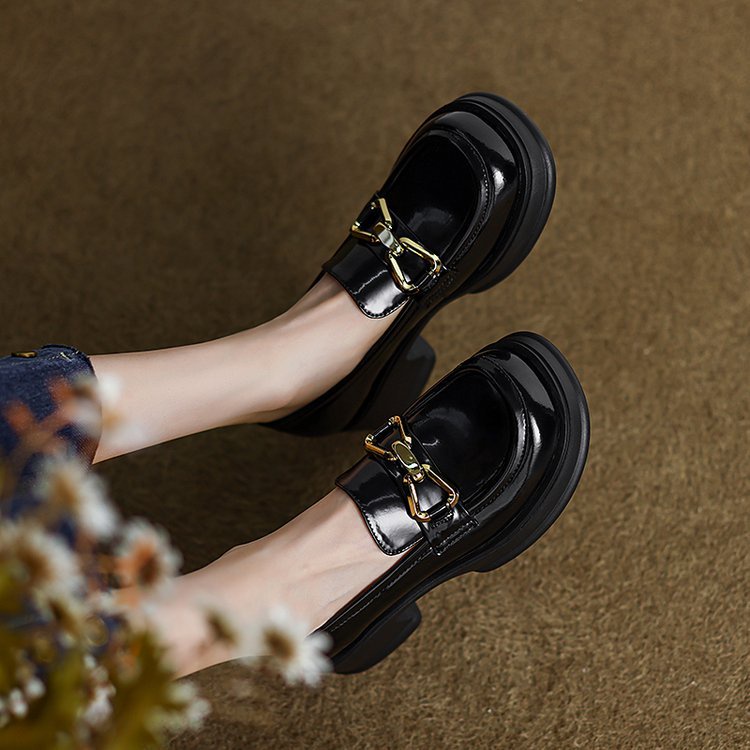 Giày IELGY từ da đế dày phong cách Pháp thời trang tùy chọn màu sắc dành cho nữ