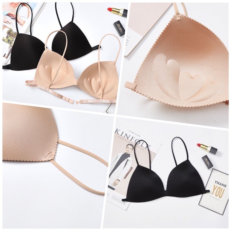 [Che Tên] Áo Lót Nữ Bra Su Trơn Dây Mảnh Sexy Đệm Tim TOPBRA