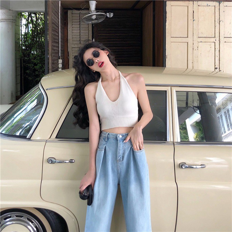 Áo 2 dây nữ cổ chữ V VIETCEN áo croptop hai dây bản to hở lưng thời trang