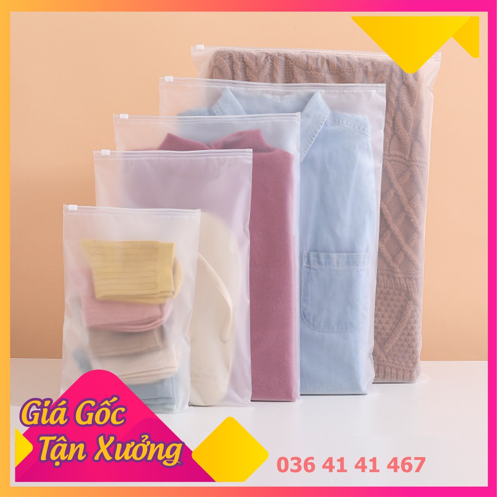 01 TÚI ZIP LỤA MỜ - TÚI NHỰA ĐỰNG ĐỒ KHOÁ KÉO DU LỊCH ĐA NĂNG GIÀY DÉP ĐỒ TRANG ĐIỂM QUẦN ÁO