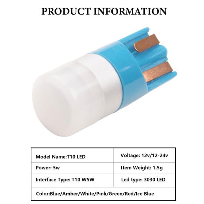 Đèn LED LYMOYO 12-24v T10 W5W 3030 1smd siêu sáng dành cho xe hơi xe tải