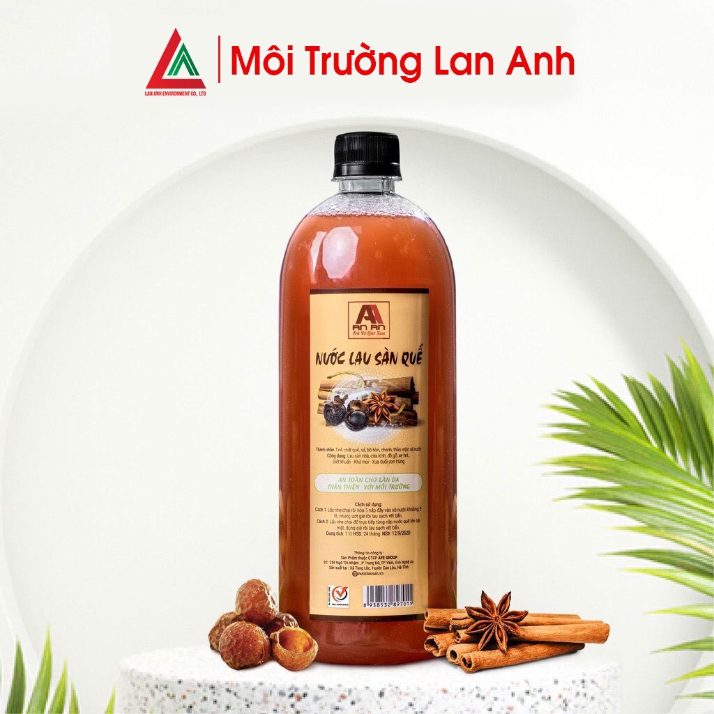 Nước lau sàn hương Quế chai 1 lít - Khử mùi đuổi muỗi và côn trùng, thảo mộc thiên nhiên