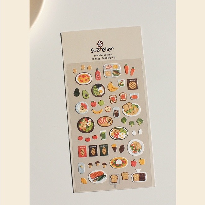 Peach 1Pcs Korean Suatelier stickers 1133 Fruit and vegetable salad Journal Scrapbook Decor Sticker