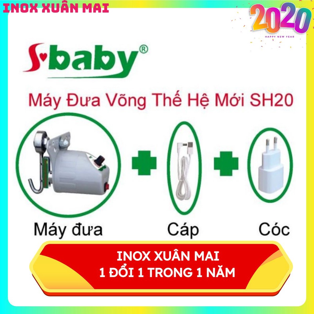 Máy Đưa Võng Tự Động Sbaby SH20 Cao Cấp Dùng Điện - Pin Sạc Dự Phòng