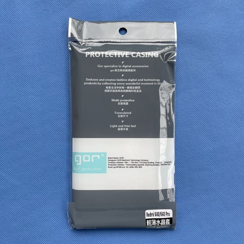 Ốp lưng silicon Gor cho Xiaomi Redmi K40, K40 Pro trong suốt, bảo vệ Camera