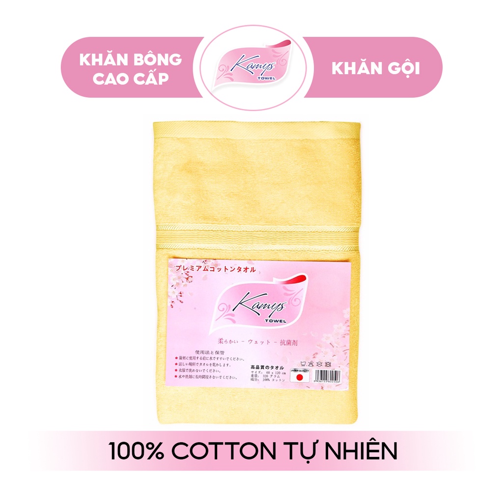 Khăn Lau Đầu 50x100cm Kamys Towel 100% Cotton Siêu Thấm Hút, Không Sổ Lông, Không Phai Màu