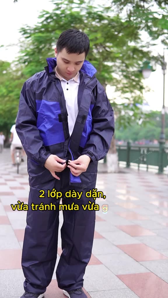 Bộ áo mưa 2 lớp Sơn Thủy- bộ quần áo đi mưa chống lạnh K4 | BigBuy360 - bigbuy360.vn