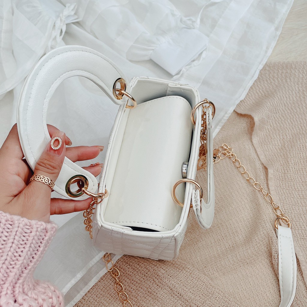 Túi Lady  Linh Store Túi Đeo Lady Nữ Vuông Trần Trám Nhiều Màu Phong Cách Sang Chảnh - LS14