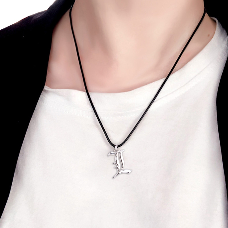 Lanfy1 Dây Chuyền Kim Loại Mặt Chữ L Phong Cách Anime Death Note