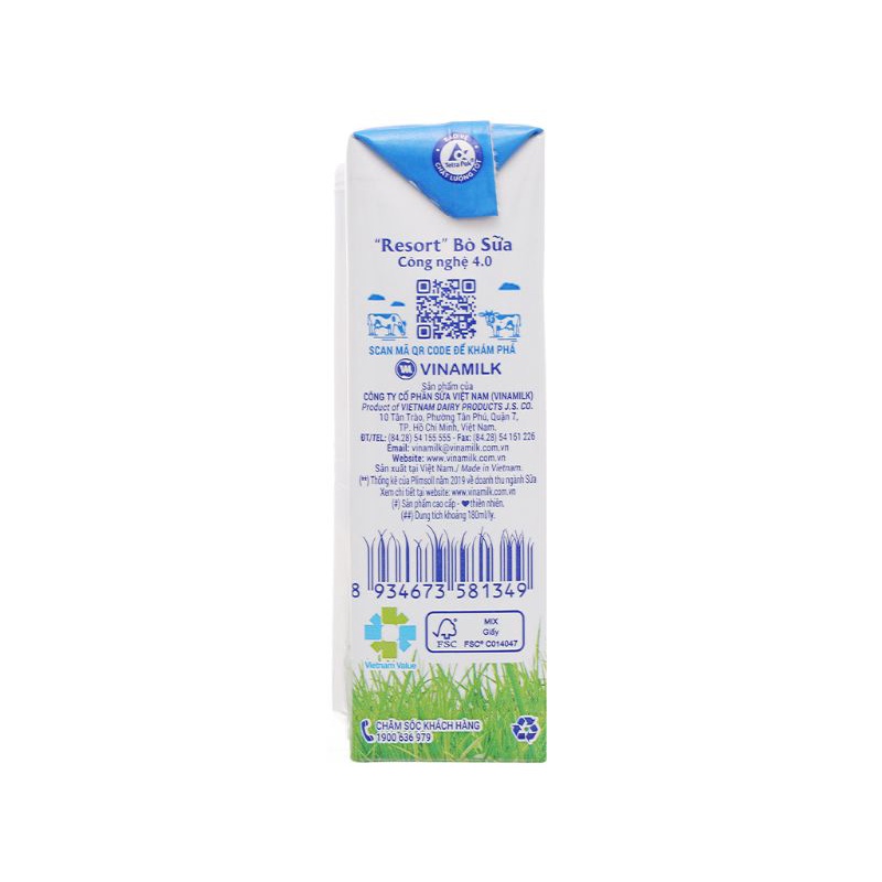 TPHCM  LỐC 4 SỮA VINAMILK ÍT ĐƯỜNG 180ML- 100% CHÍNH HÃNG