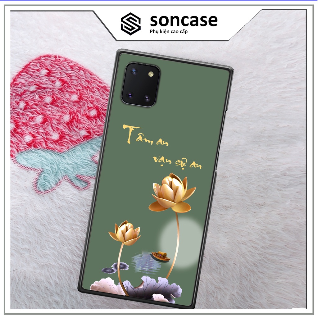 Ốp Samsung Note 10 Lite in hình ốp tâm an vạn sự an, ốp lưng SonCase