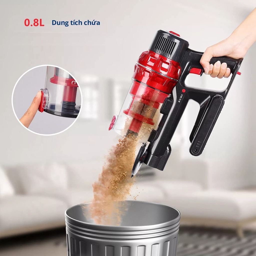 Máy hút bụi cầm tay không dây ROWANTO V16 vệ sinh nhà cửa, giường nệm, hut lông chó mèo