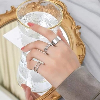 Set nhẫn 3c siêu cá tính phong cách Hàn Quốc