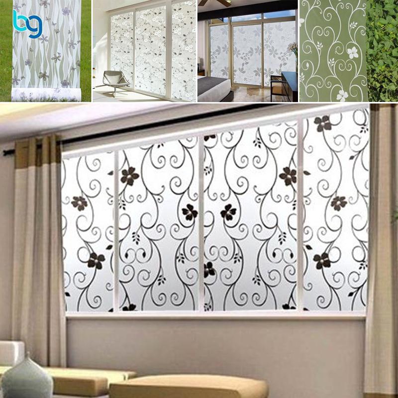 Giấy dán kính mờ 45x100cm họa tiết hoa sang trọng dùng để trang trí nhà cửa tiện dụng | BigBuy360 - bigbuy360.vn
