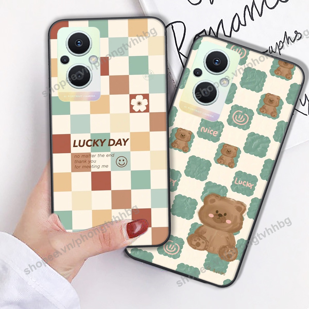 Ốp lưng Oppo Reno7 /  Reno 7Z 5G / Reno 7 trái tim gấu thể thao , smile mặt cười cực cute