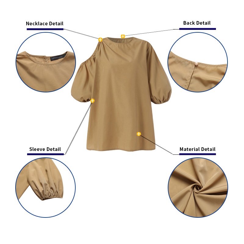 Áo kiểu ZANZEA trễ vai tay dài thời trang nữ tính thanh lịch