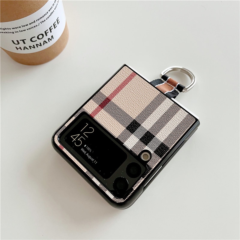 Ốp Điện Thoại PC Cứng Họa Tiết Kẻ Ô Thời Trang Cho Samsung Galaxy Z Flip 4 3 ZFlip3 2 1 Z Flip3