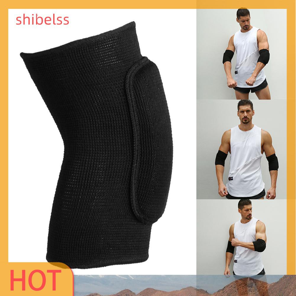 （ʚshibelss）1pair Elastic Elbow Knee Support Sports Knitted Sponge Protectors Elbow Pad