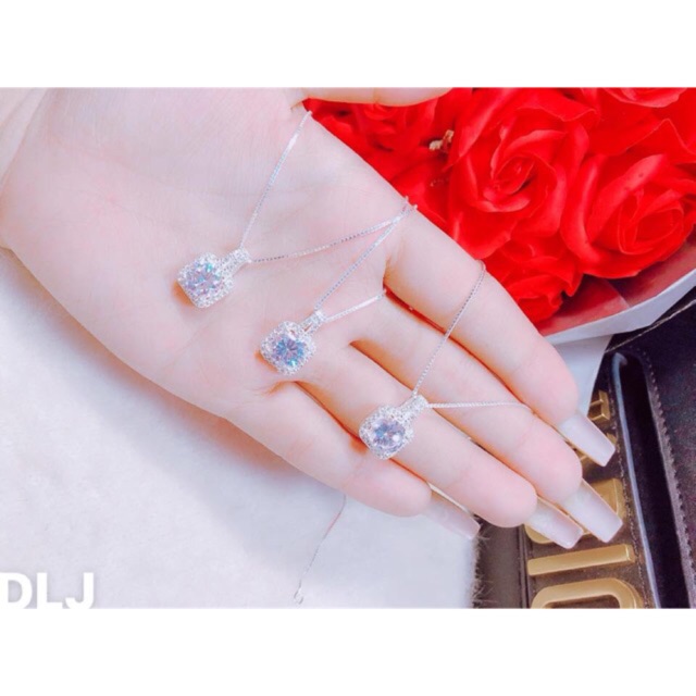 Dây chuyền bạc mặt vuông sang chảnh LINH MIU SILVER