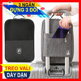 Túi đựng giày 3 ngăn, túi xách tay đa chức năng