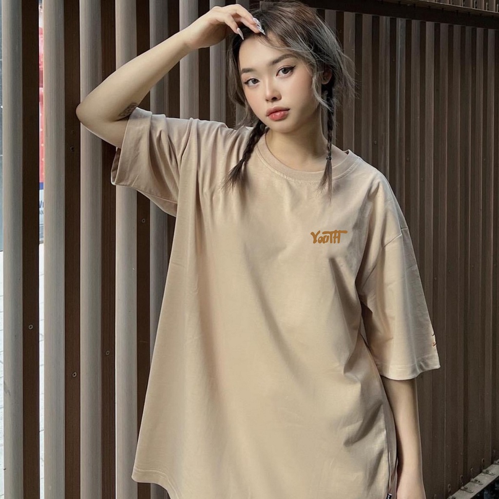 Áo thun nam nữ unisex YOUTH form rộng cổ tròn tay lỡ vải Cotton Mát Mịn FreeSize - Youth Need Vàng