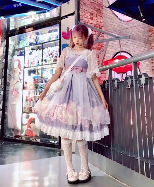 Đầm LOLITA Cat babydoll purple chính hãng