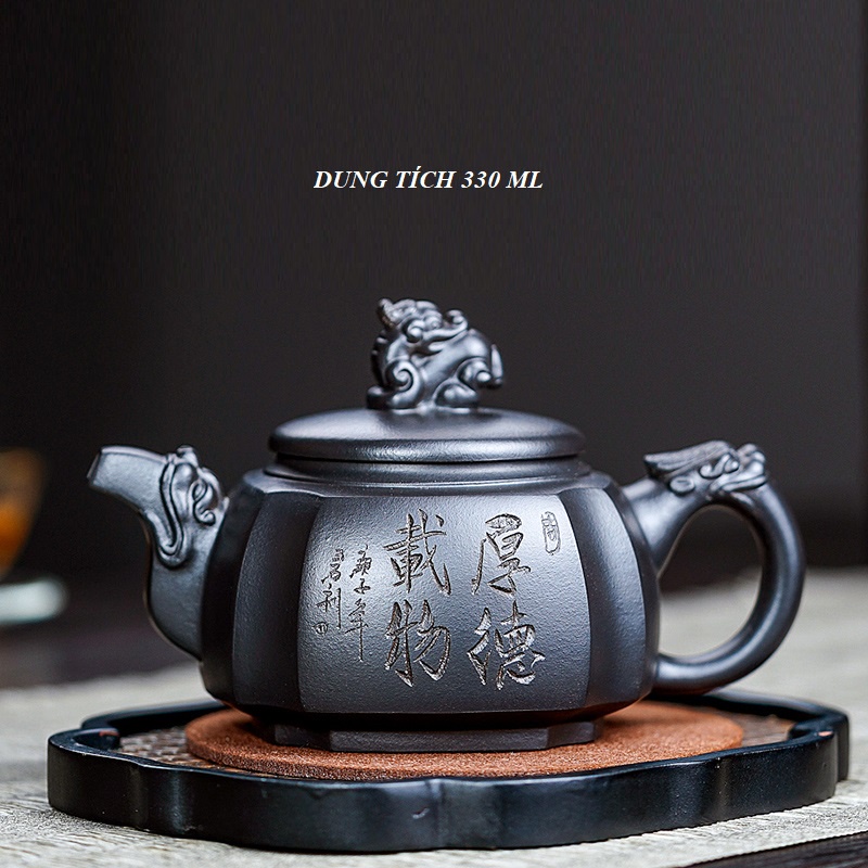 Ấm Tử Sa Nghi Hưng Long Hàng Thiên Hạ (Hắc Nê)