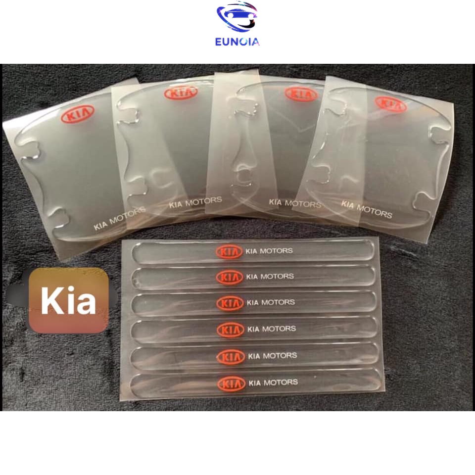 Bộ 10 chi tiết Miếng dán Silicon chống xước hõm xe và tay nắm cửa ô tô - full logo hãng xe