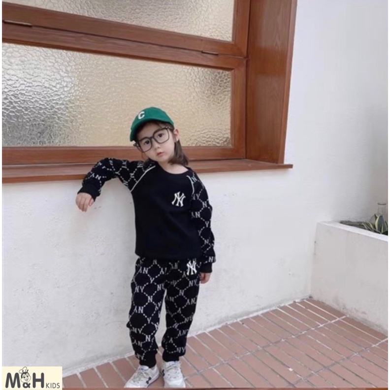 ( 13-25kg) Bộ quần áo bé trai bé gái , bộ NY chất nỉ da cá , bộ quần áo trẻ em phong cách thể thao năng động cho bé