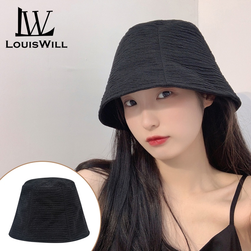 Nón tai bèo LOUISWILL chất liệu voan mỏng nhẹ họa tiết kẻ sọc phong cách nhật bản thời trang xuân hè cho nữ