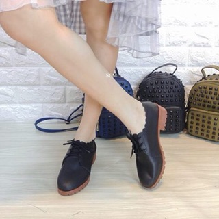 Giày oxford da trơn gợn sóng