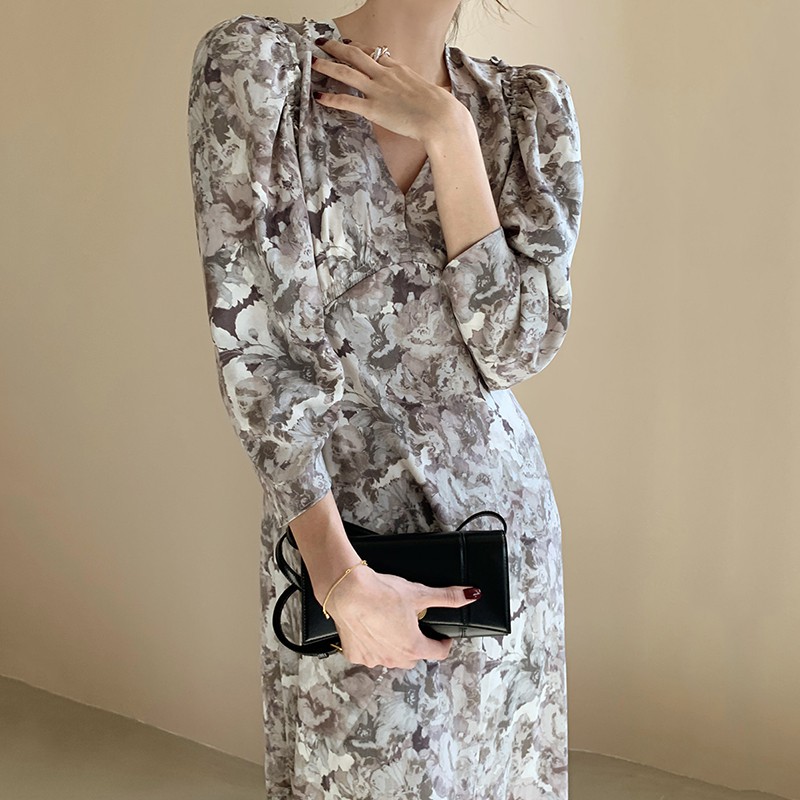 Đầm Hoa Tay Phồng Thời Trang Dành Cho Nữ