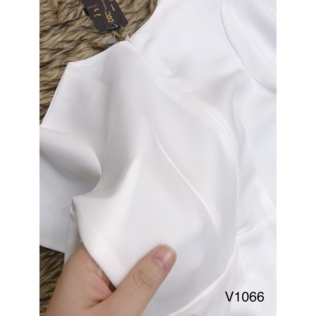 [ xả kho ] MiD Mie Design - Đầm trắng đuôi cá hàng thiết kế V1066 ảnh thật