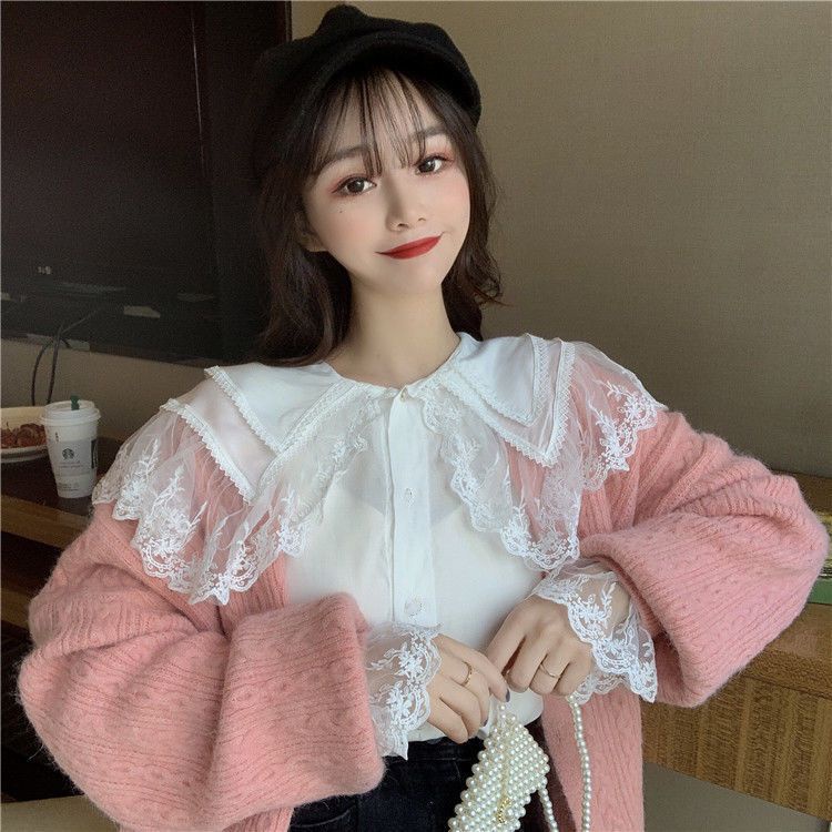 Áo Sơ Mi Cổ Búp Bê Thiết Kế Mới Thời Trang Mùa Thu Theo Phong Cách Hàn Quốc