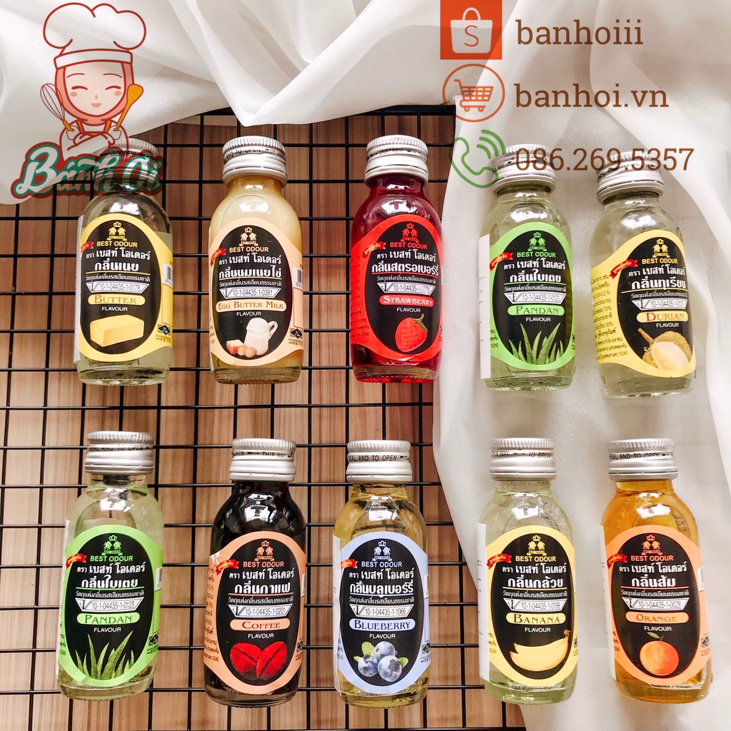 Hương thực phẩm Thái Lan Best Odour chai 30ml , hương làm bánh, kẹo, nấu chè