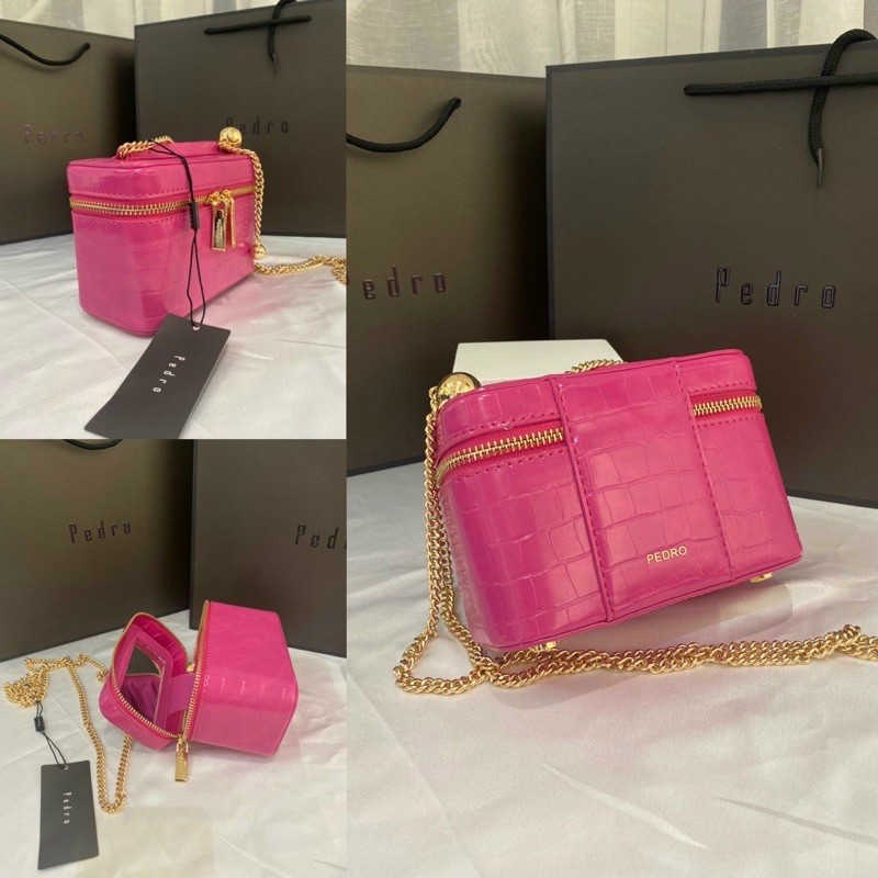 Túi p.e.d.rio hộp vanity da vân Pinky | BigBuy360 - bigbuy360.vn
