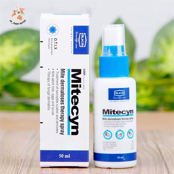 Thuốc trị ve, ghẻ chó mèo Mitecyn ( hàng cty 100%)