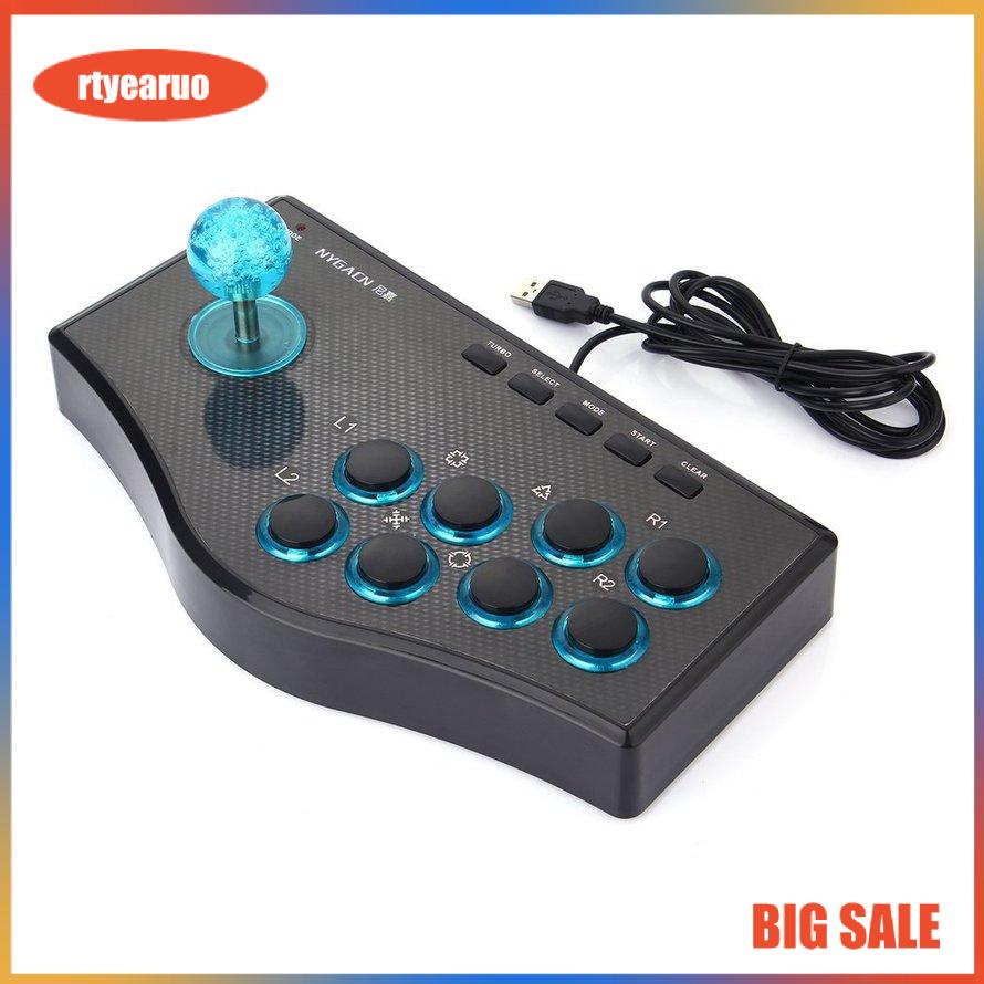 3 In 1 USB Wired Game Controller Arcade Fighting Joystick Stick Gaming Console