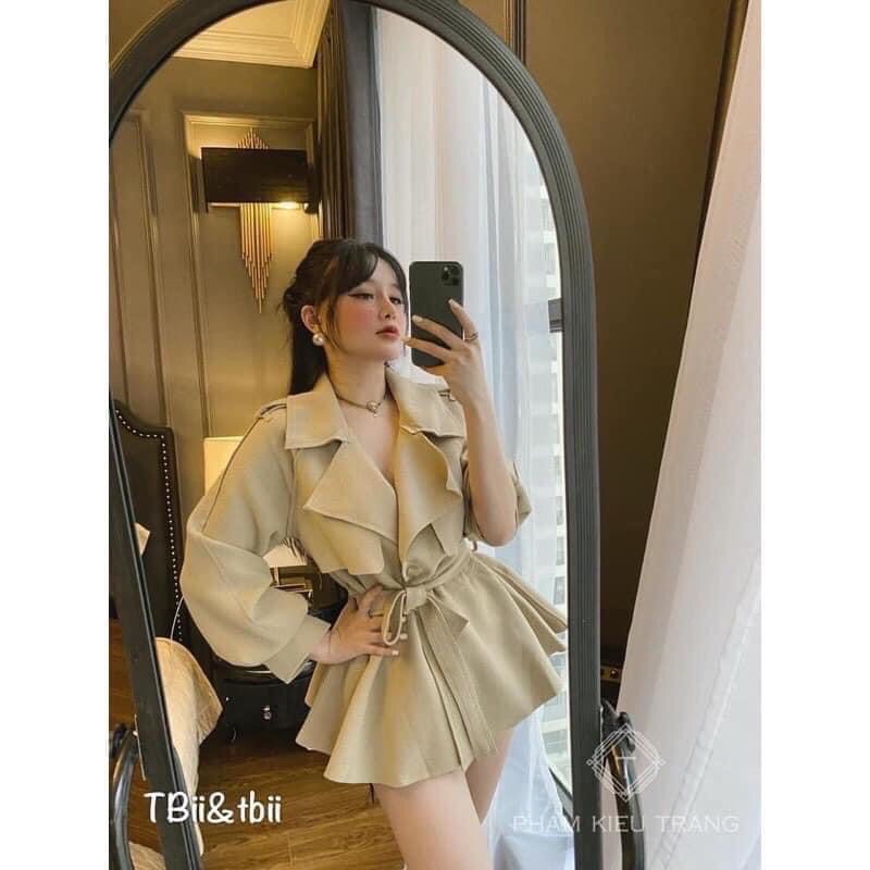 Áo khoác măng tô dáng ngắn siêu đẹp size L